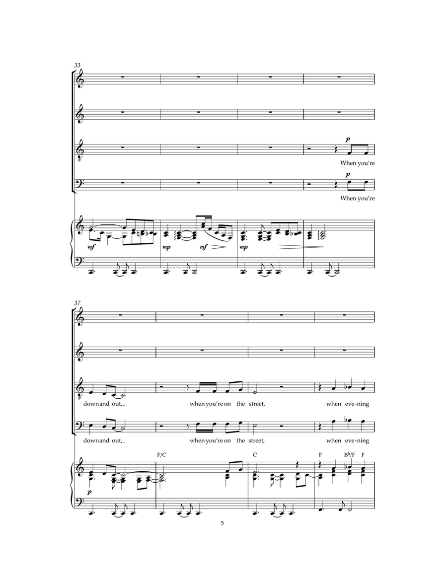 Bridge Over Troubled Water 4-Part scores gallery preview page 5