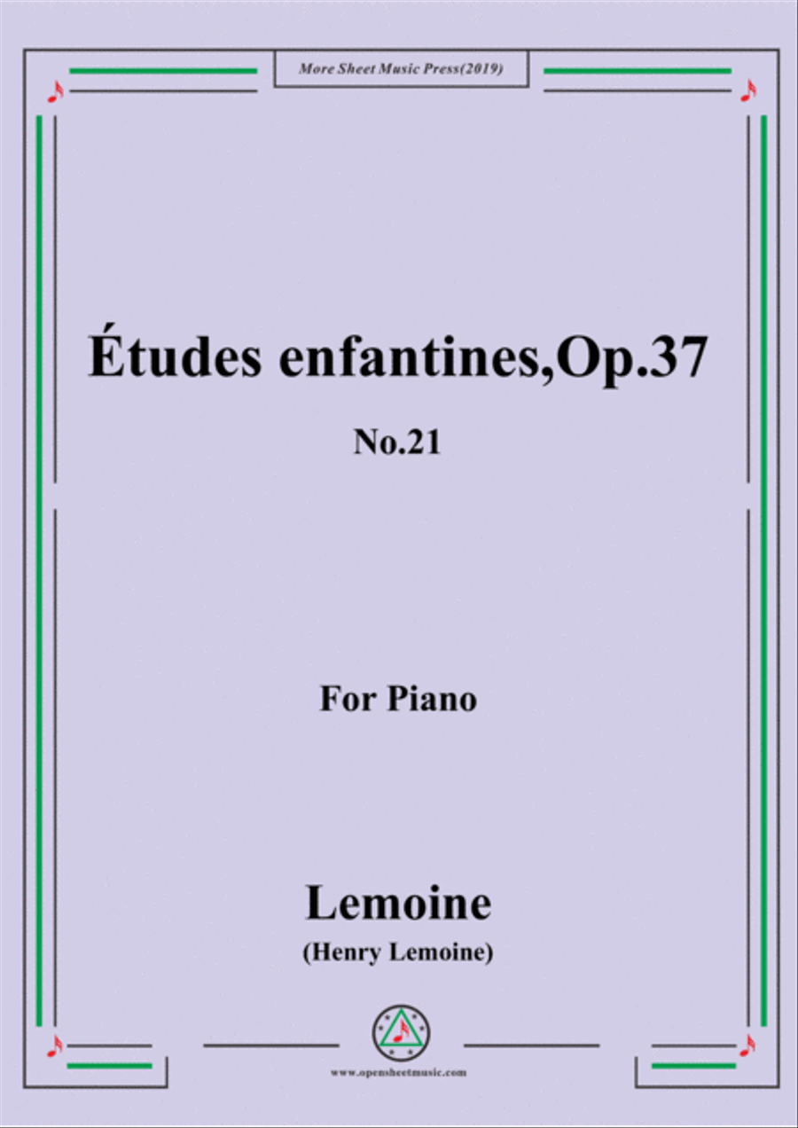 Lemoine-Études enfantines(Etudes) ,Op.37, No.21 Piano Method scores gallery preview page 1