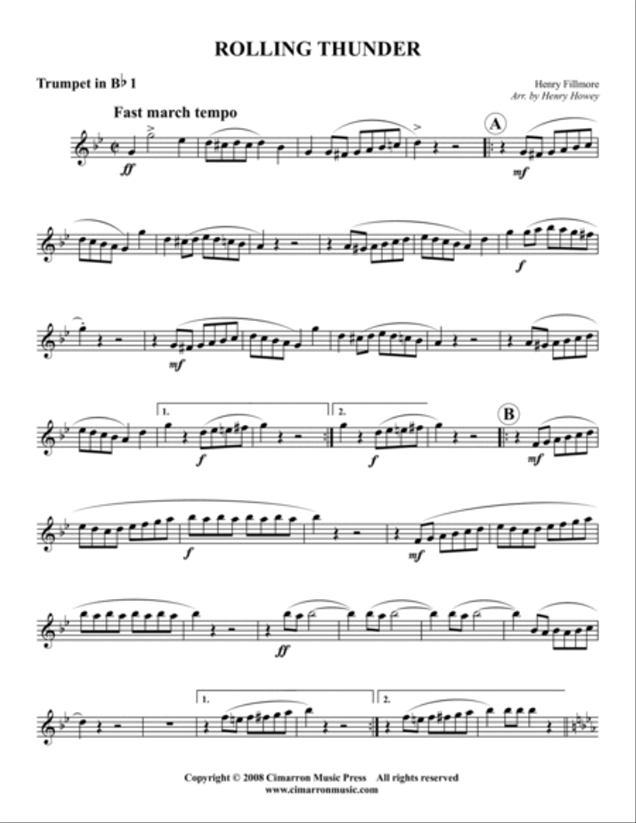 Rolling Thunder March Brass Quintet scores gallery preview page 5