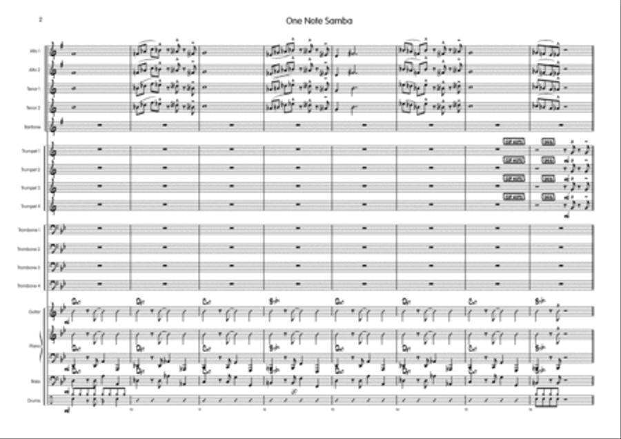 One Note Samba Big Band scores gallery preview page 3