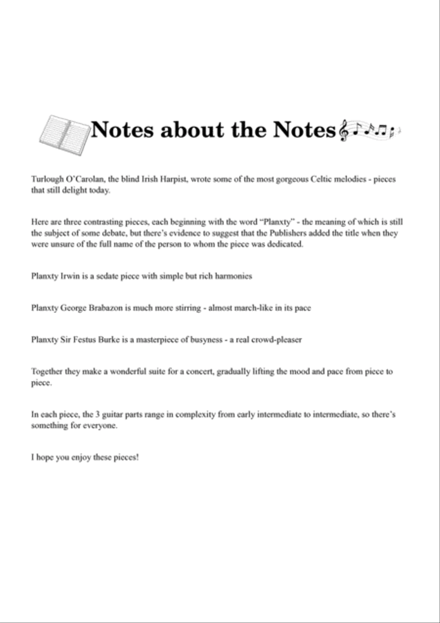 Planxty Three - 3 easy O'Carolan pieces for 3 guitars/large ensemble Large Ensemble scores gallery preview page 3