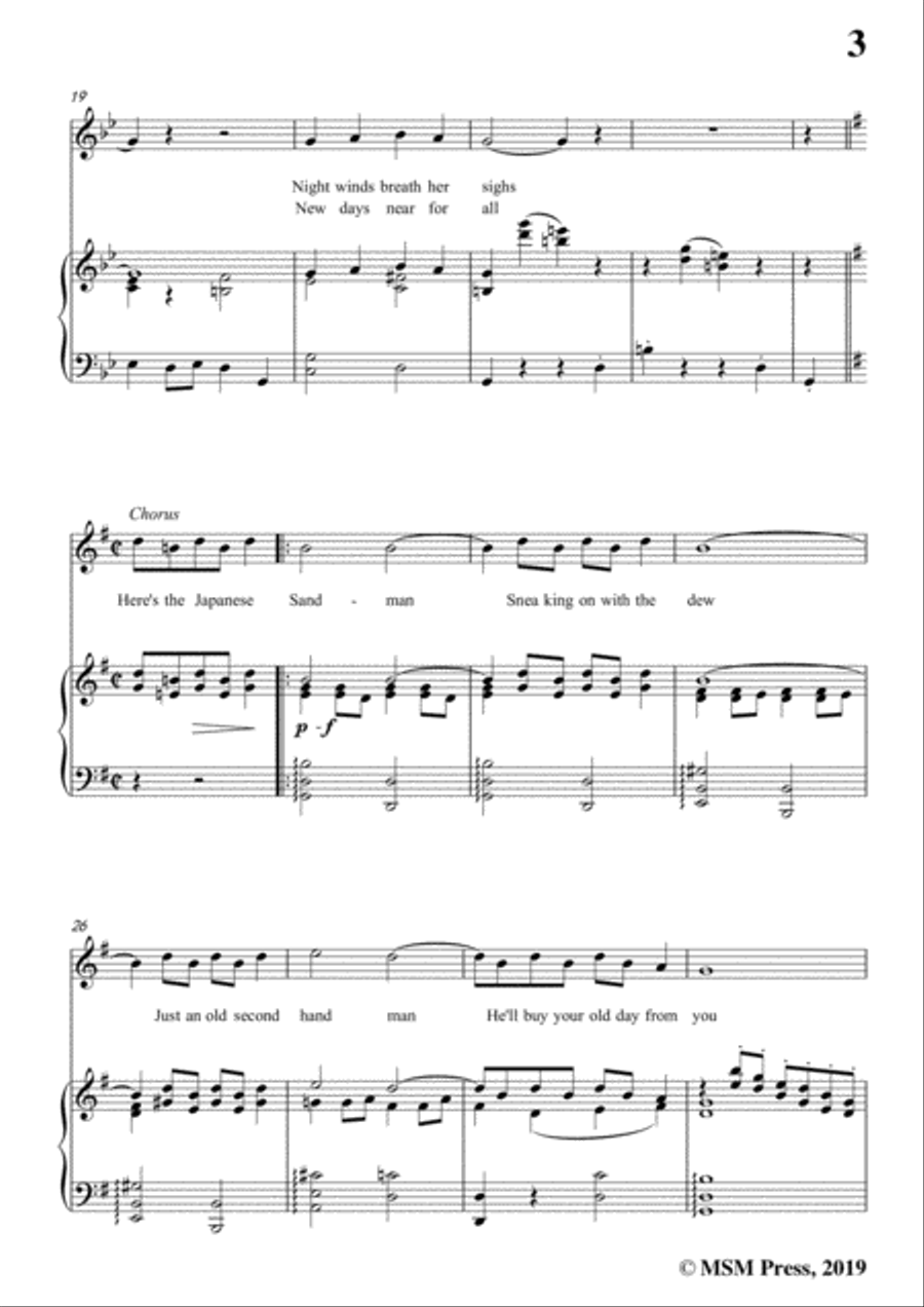 Richard Whiting-Japanese Sandman,in g minor,for Voice and Piano Voice Solo scores gallery preview page 5
