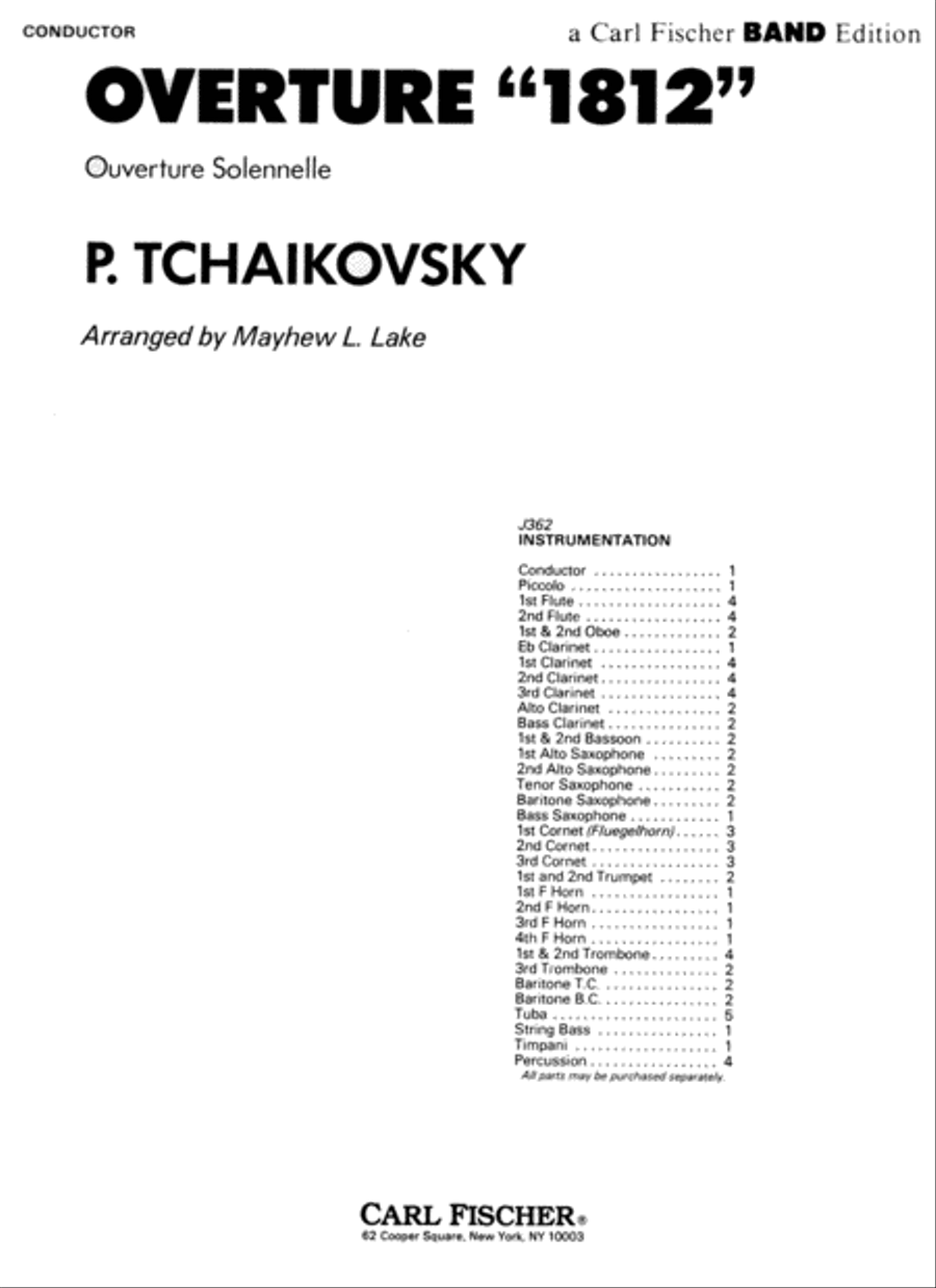 Overture '1812' (Overture Solennelle) Concert Band scores gallery preview page 1