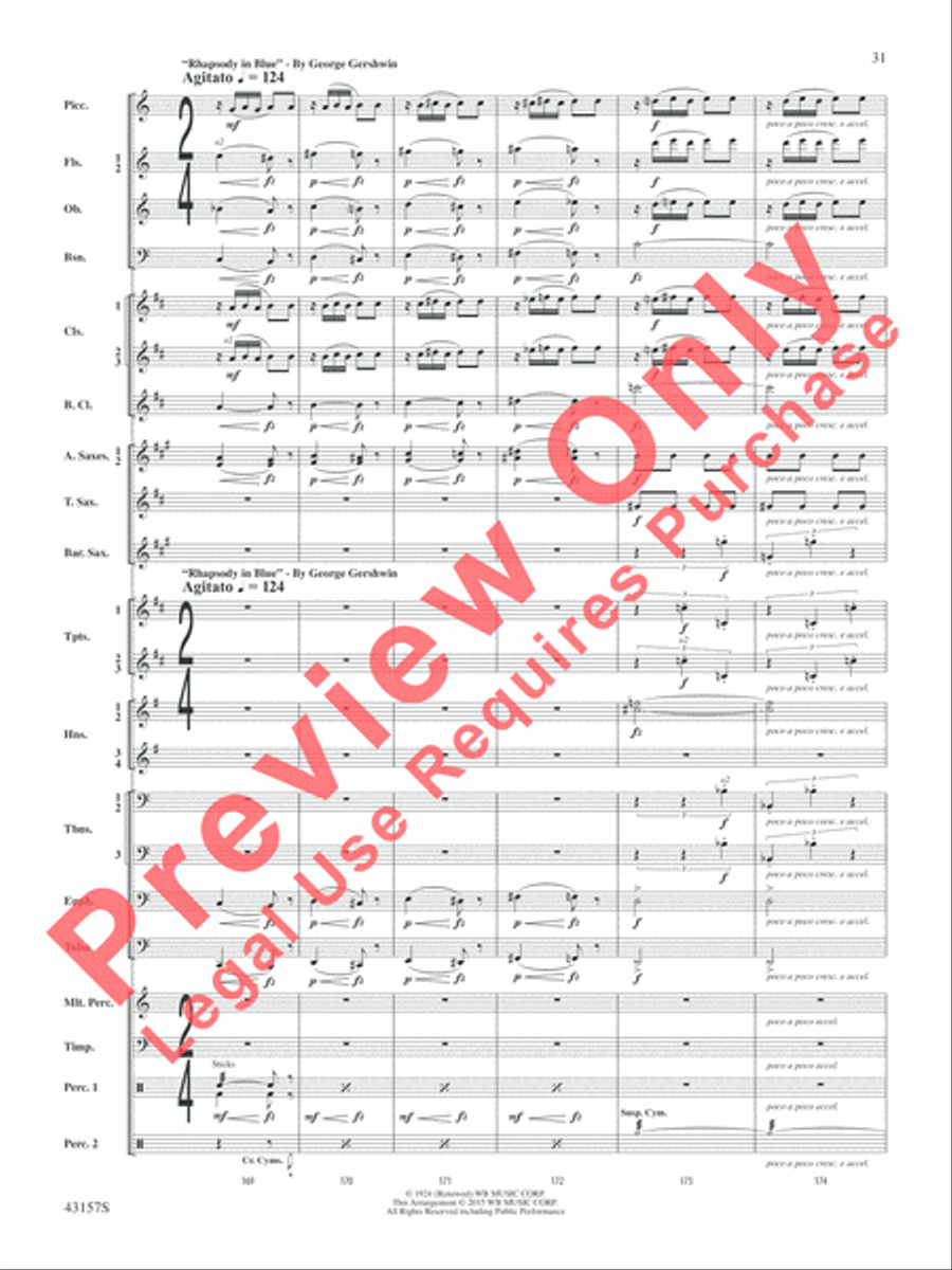 Gershwin by George! Gershwin by George! Concert Band scores gallery preview page 32