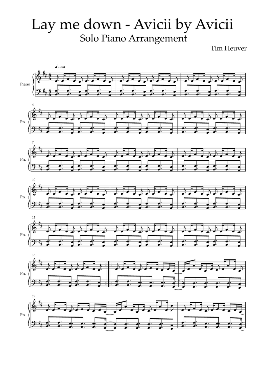 Lay Me Down Lay Me Down Piano Solo scores gallery preview page 1