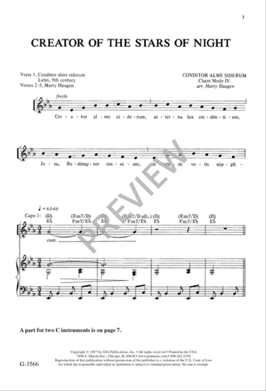 Creator of the Stars of Night Unison Choir scores gallery preview page 4