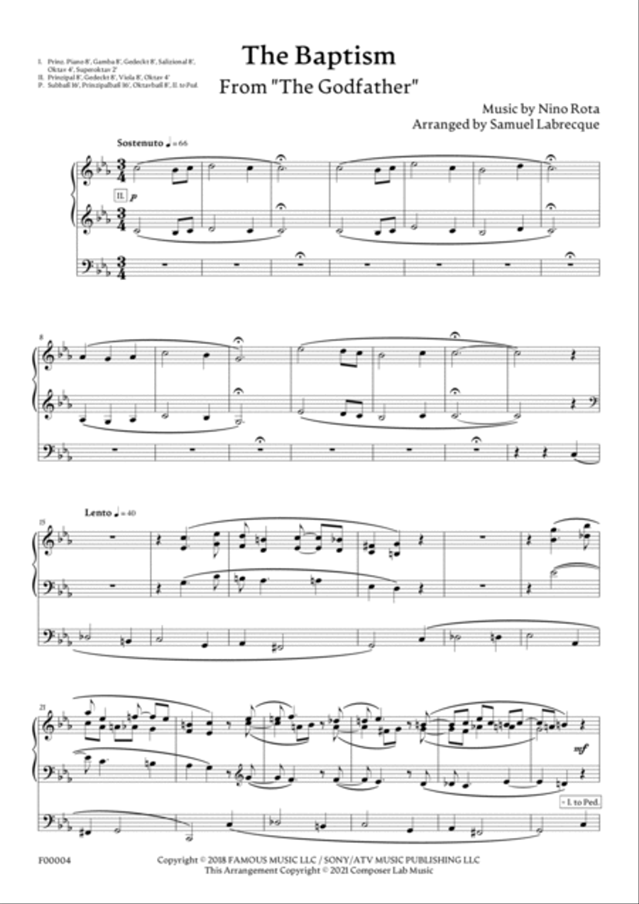 Godfather I - Score Organ Solo scores gallery preview page 2