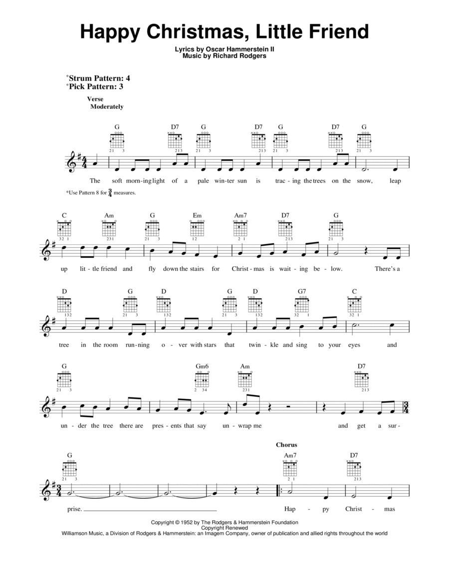 Happy Christmas, Little Friend Easy Guitar scores gallery preview page 1