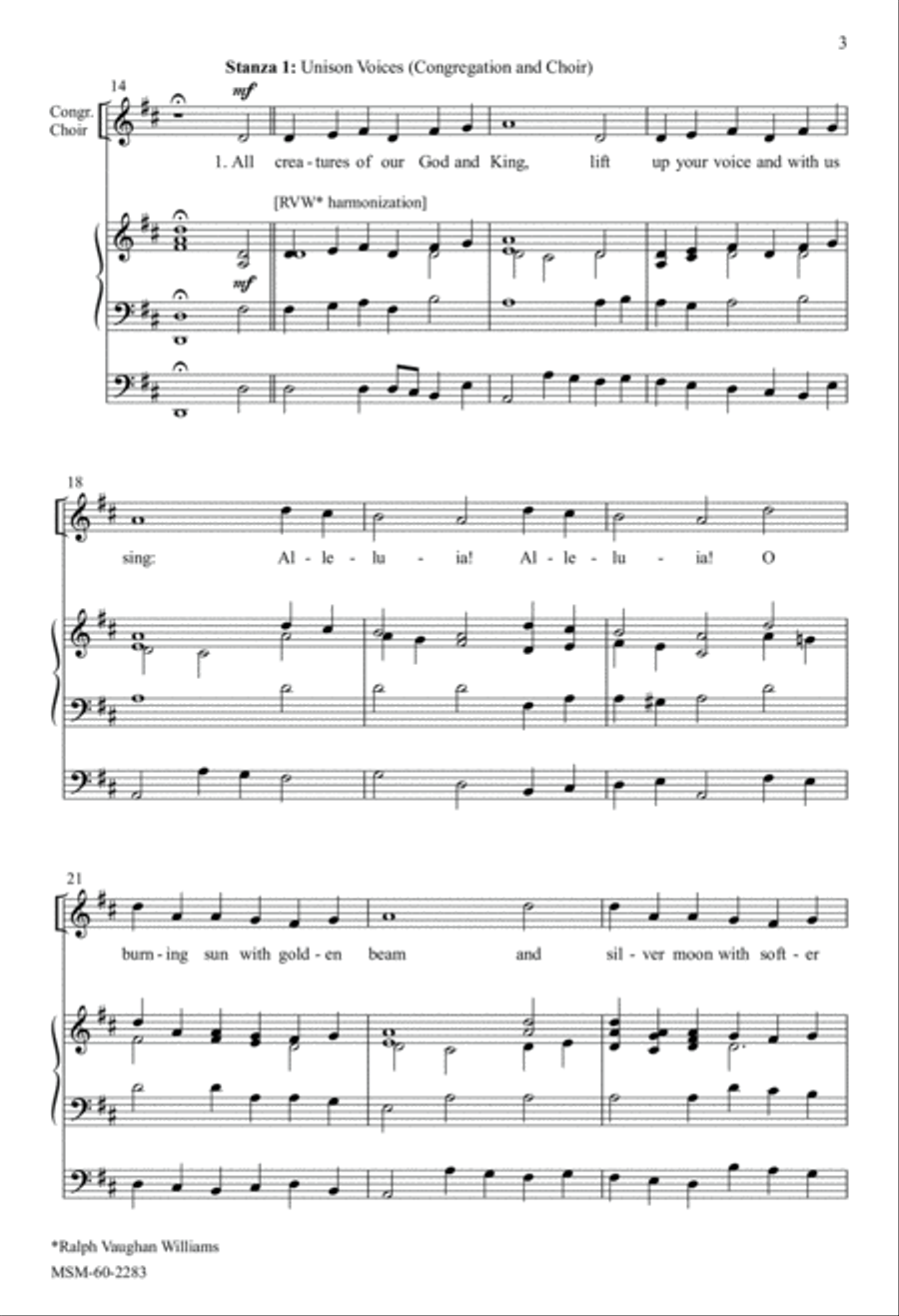 All Creatures of Our God and King 4-Part scores gallery preview page 3