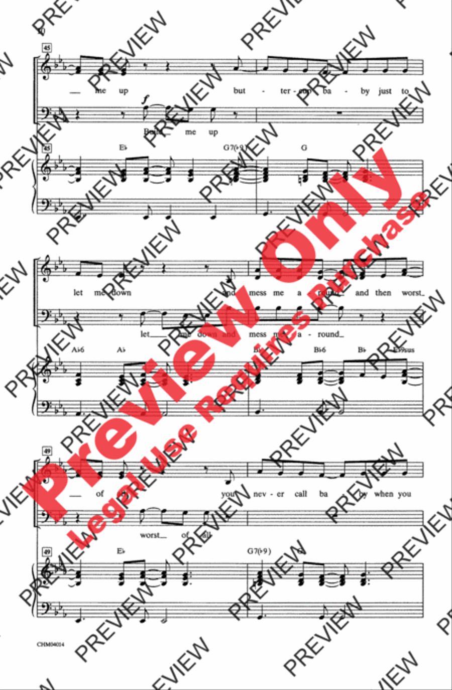 Build Me Up Buttercup 4-Part scores gallery preview page 9