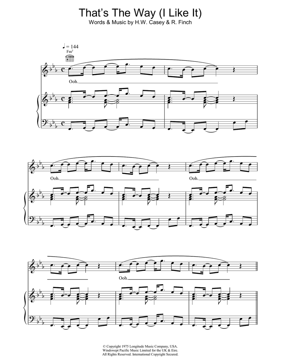 That's The Way (I Like It) Piano, Vocal, Guitar scores gallery preview page 1