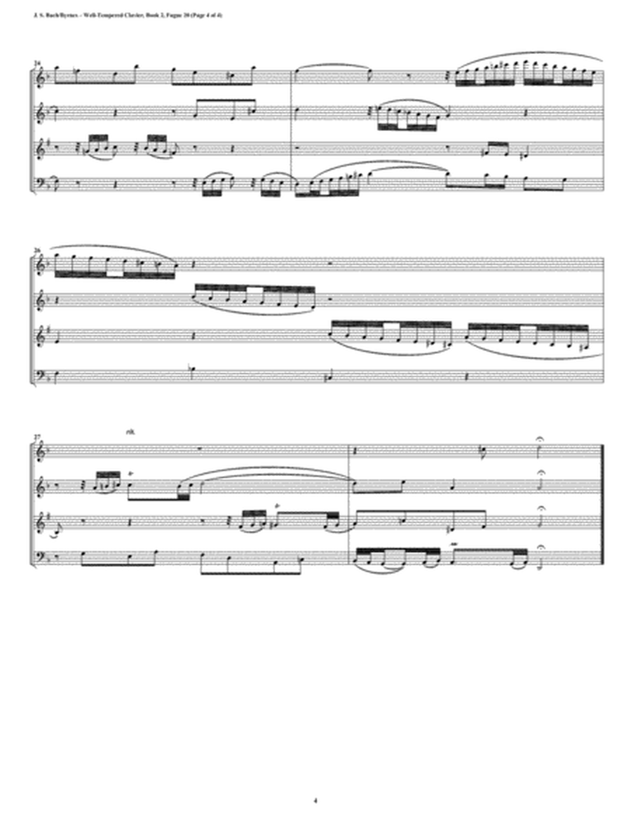 Fugue 20 from Well-Tempered Clavier, Book 2 (Woodwind Quartet) image number null