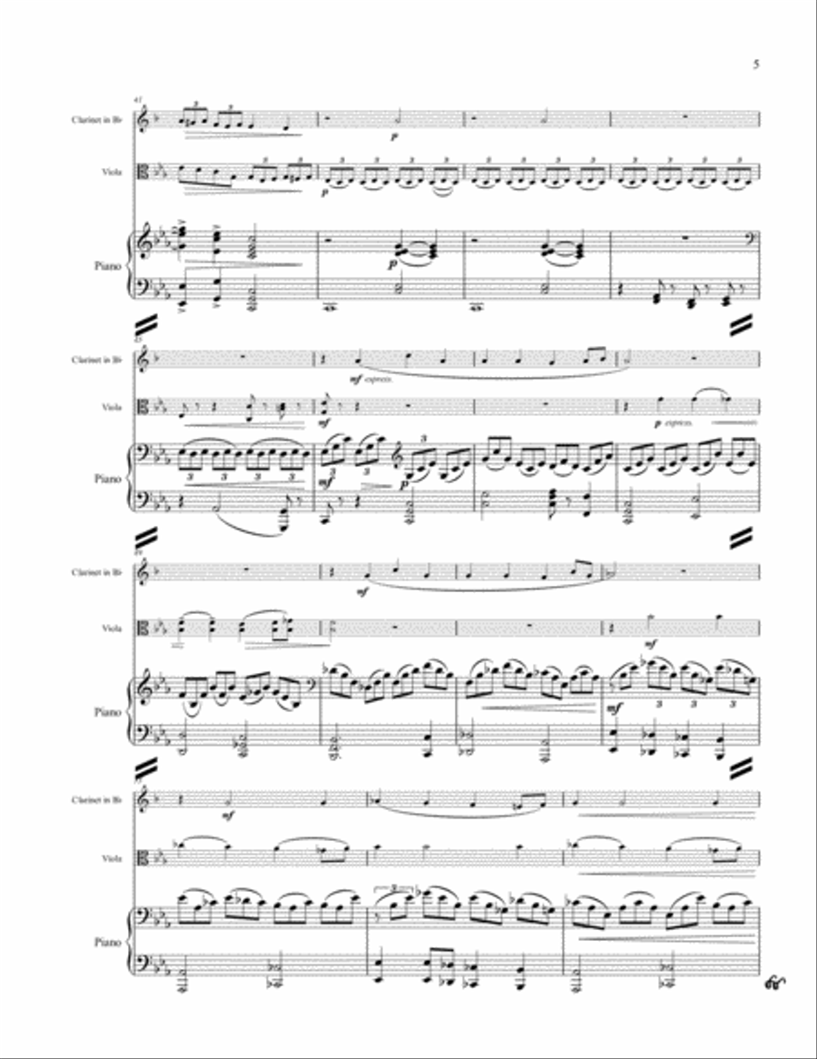 Trio (Viola, Clarinet, Piano) 2002 Small Ensemble scores gallery preview page 5