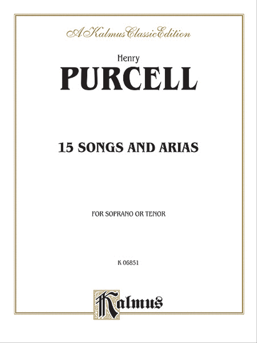 Fifteen Songs and Airs for Soprano or Tenor from the Operas and the Odes Small Ensemble scores gallery preview page 1