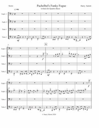 Book cover for Pachelbel's Funky Fugue for Tuba/Euphonium Quartet