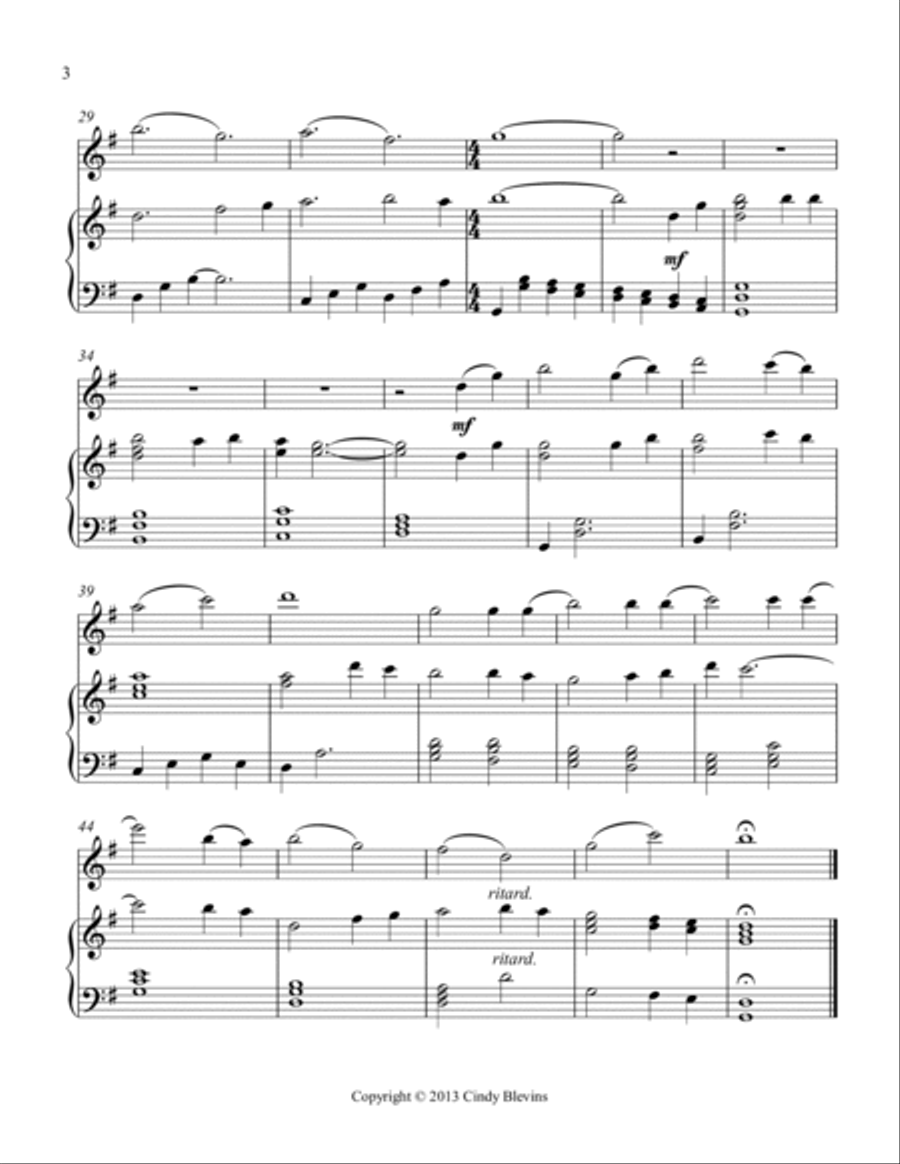 Red River Valley, for Piano and Flute Flute Solo scores gallery preview page 4