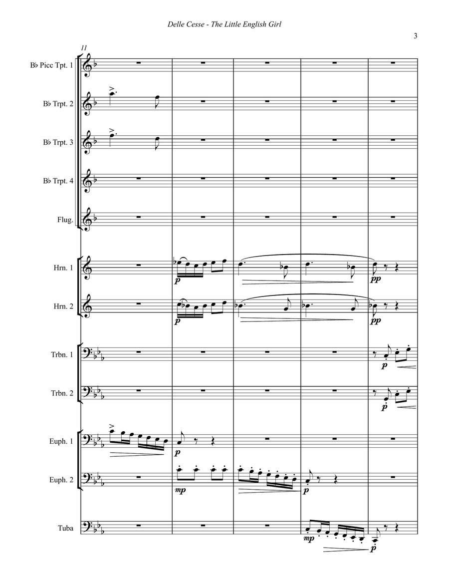 The Little English Girl (L'Inglesina) March for 12-part Brass Ensemble Brass Ensemble scores gallery preview page 3