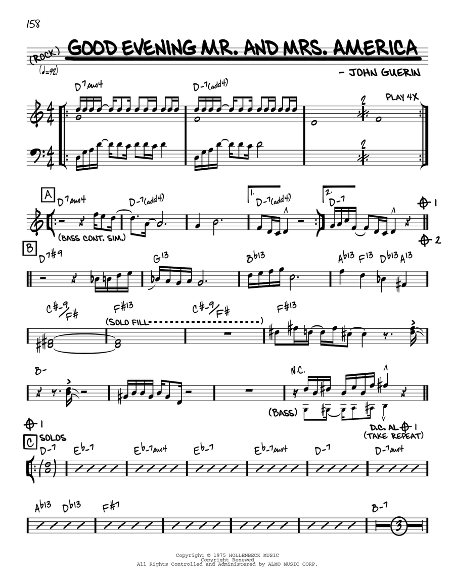 Good Evening Mr. And Mrs. America [Reharmonized version] (arr. Jack Grassel) Piano scores gallery preview page 1