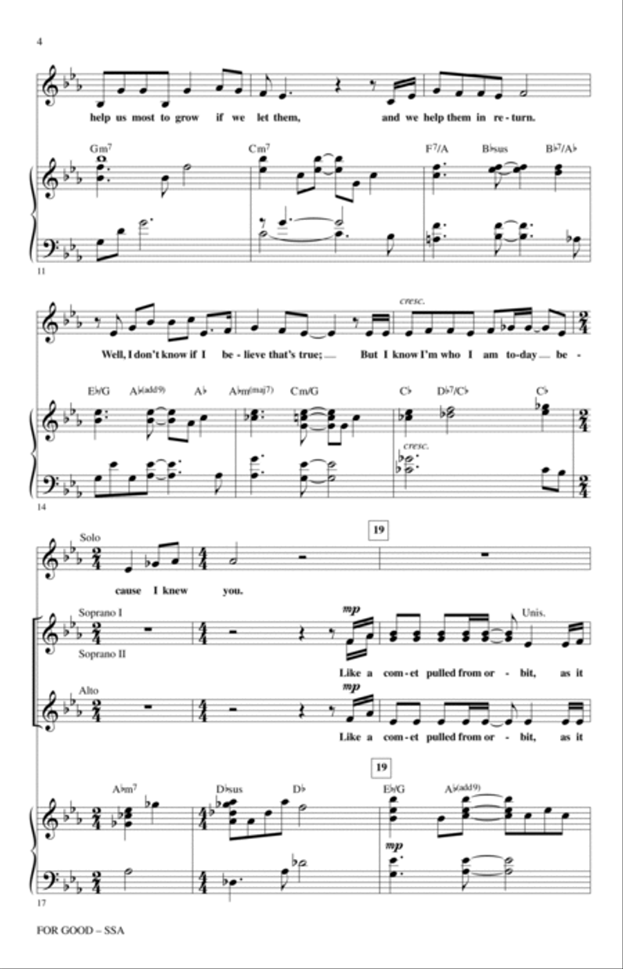 For Good (from Wicked) (arr. Mac Huff) SSA scores gallery preview page 2