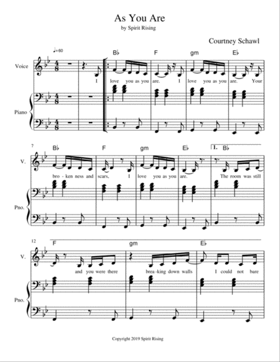 Spirit Rising - As You Are Voice scores gallery preview page 1