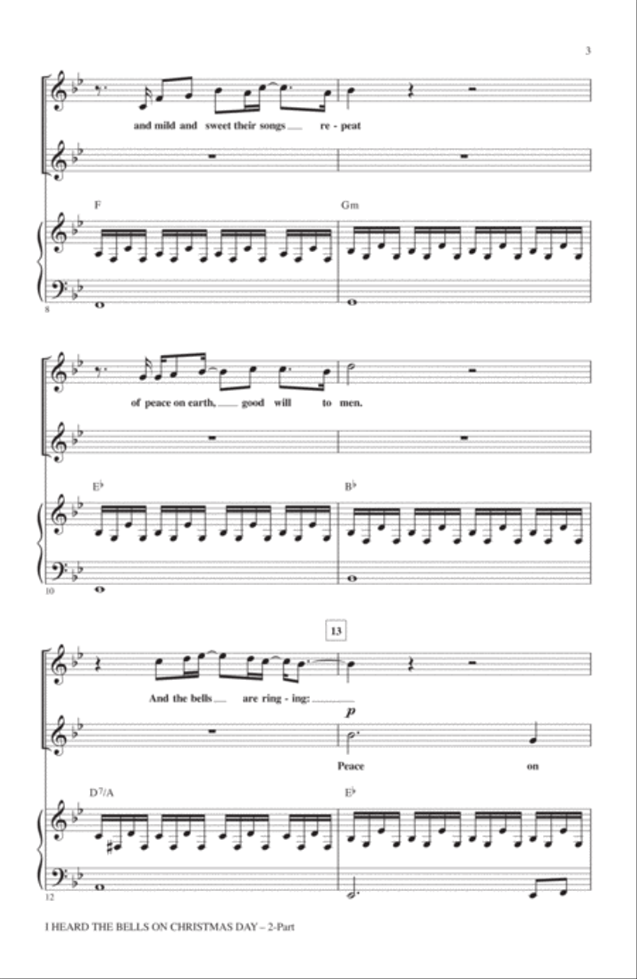I Heard The Bells On Christmas Day 2-Part scores gallery preview page 2