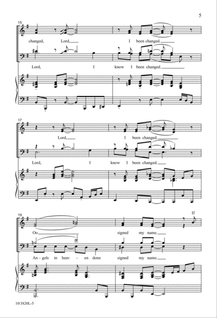 Lord, I Know I Been Changed 4-Part scores gallery preview page 4