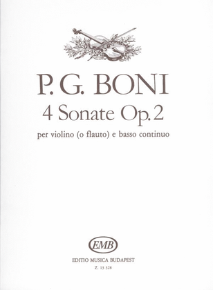 Book cover for 4 Sonate per violino e basso continuo op. 2
