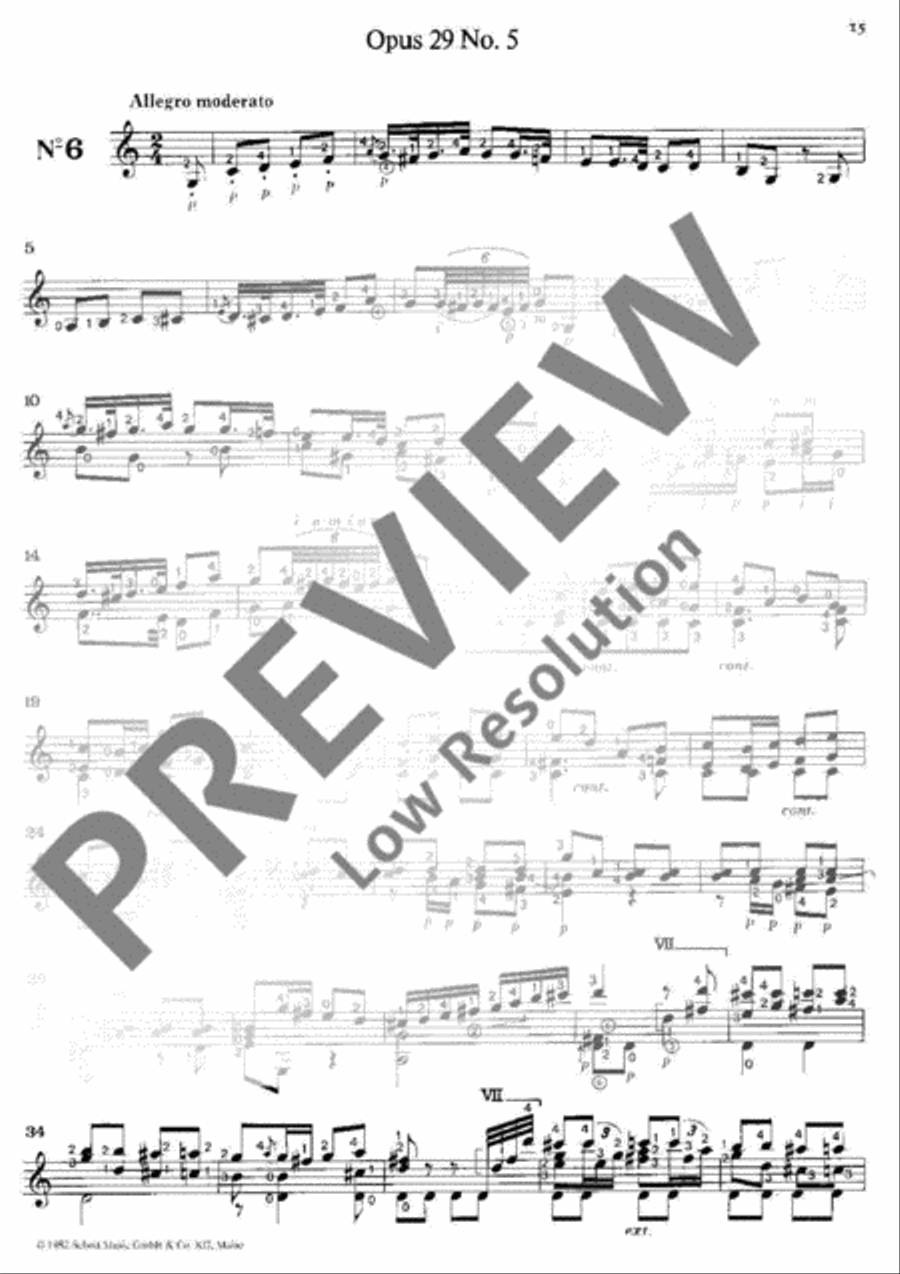 24 Selected Studies Classical Guitar scores gallery preview page 16