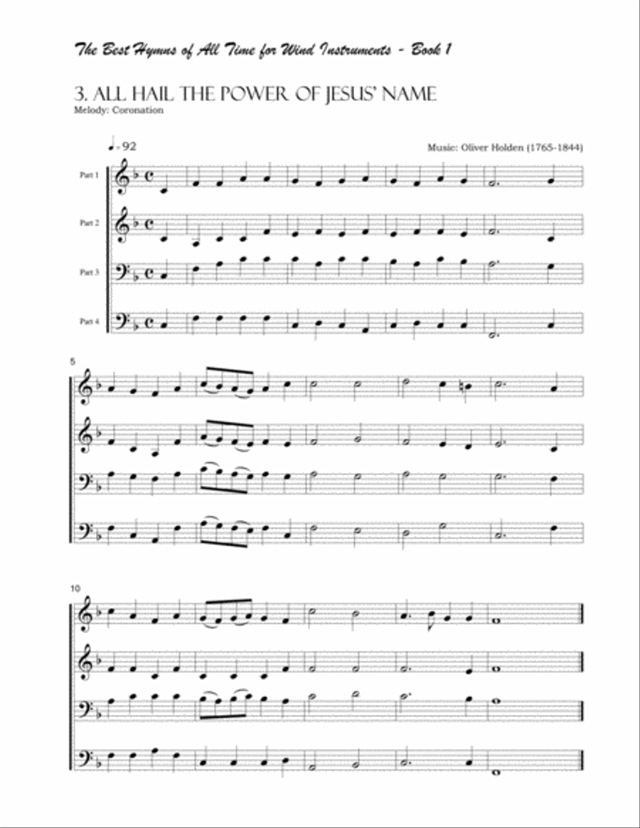 The Best Hymns of All Time (for Wind Instruments) Book 1 Concert Band scores gallery preview page 6