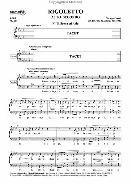 Rigoletto - Act 2&3 (TTBB Choir Set)