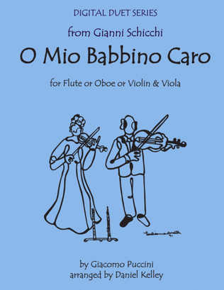 Book cover for O Mio Babbino Caro from Gianni Schicchi for Violin & Viola (or Flute & Viola)