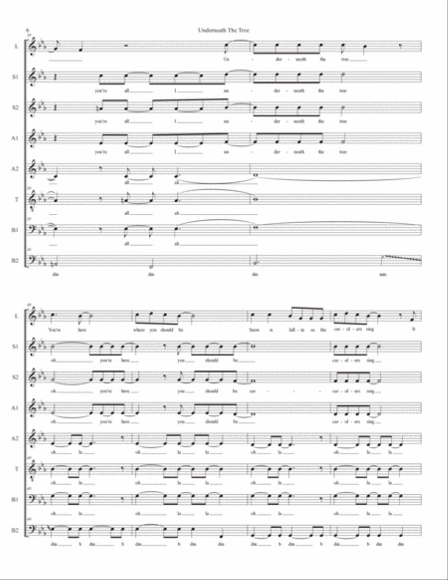 Underneath The Tree Divisi scores gallery preview page 6