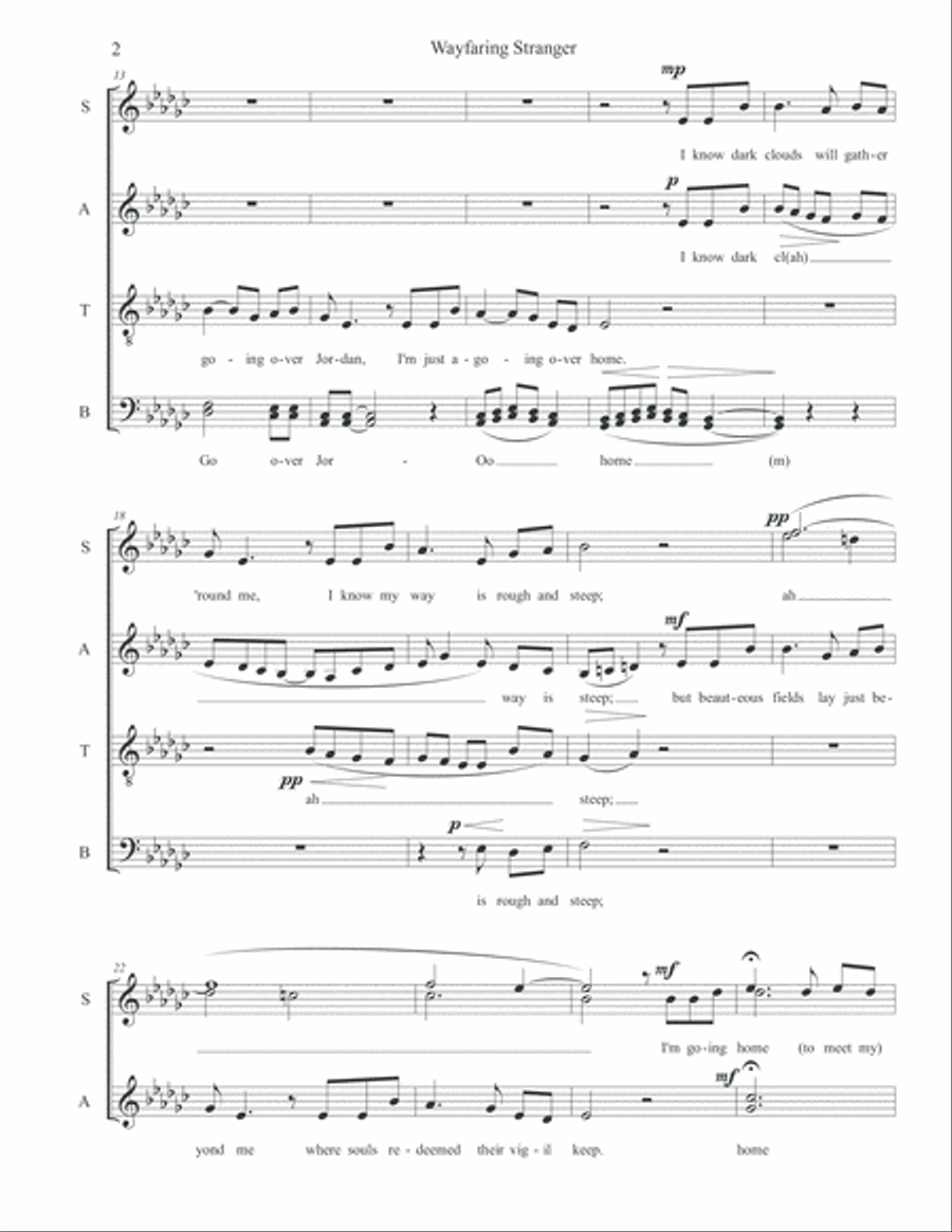Wayfaring Stranger 4-Part scores gallery preview page 3