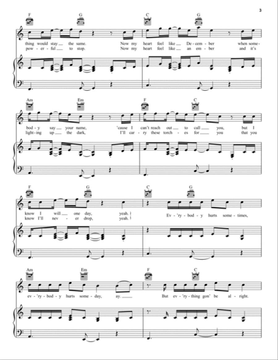 Memories Memories Piano, Vocal, Guitar scores gallery preview page 3