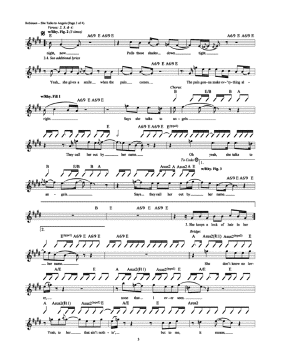 She Talks to Angels She Talks to Angels Electric Guitar scores gallery preview page 3