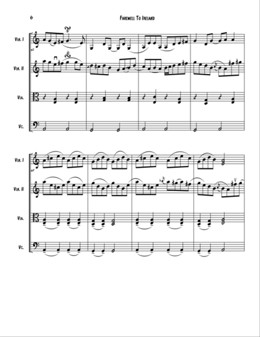 Farewell to Ireland String Quartet scores gallery preview page 6