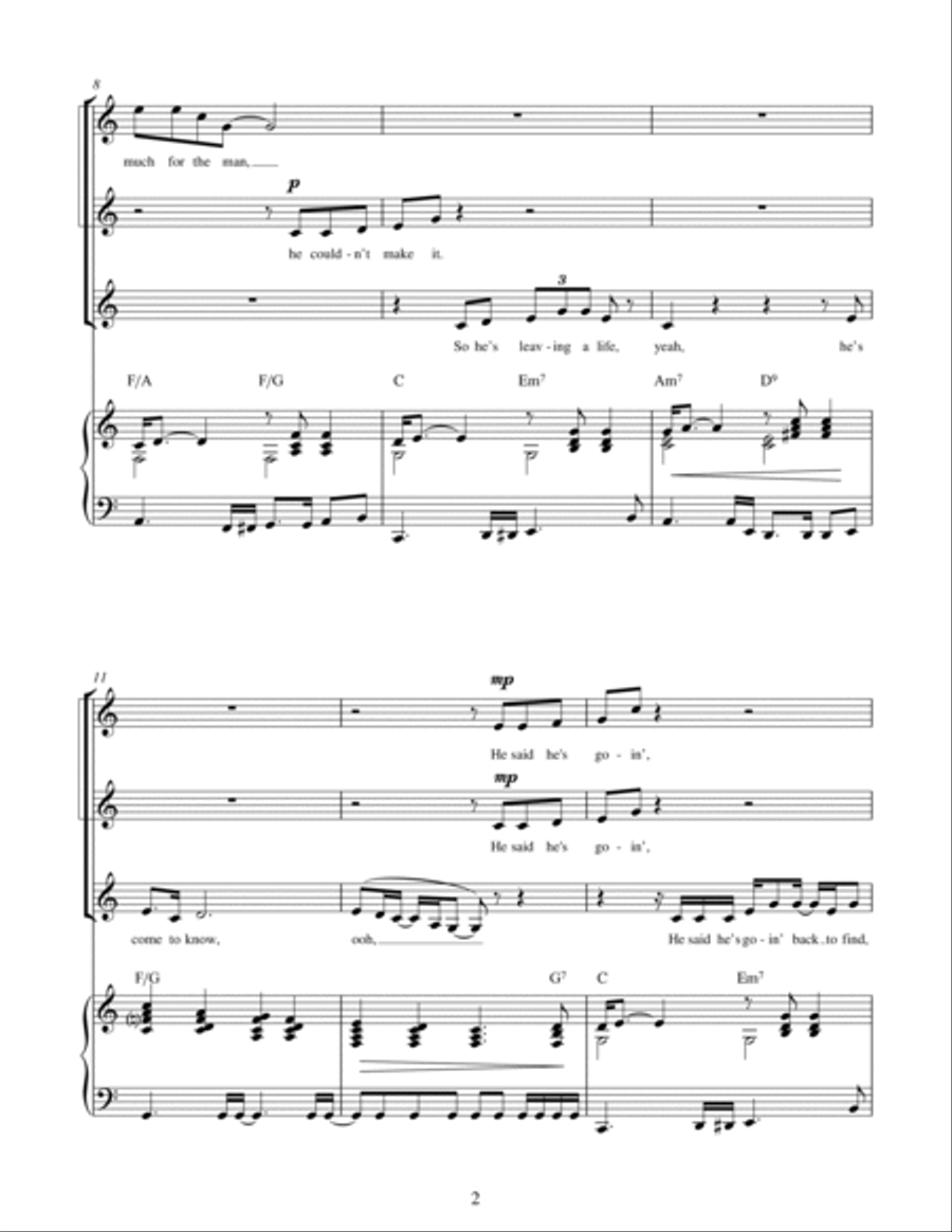 Midnight Train to Georgia (arr. Berty Rice) SSA scores gallery preview page 2