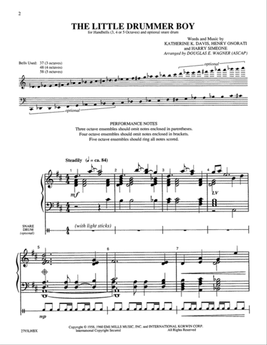 The Little Drummer Boy Handbell Choir scores gallery preview page 2