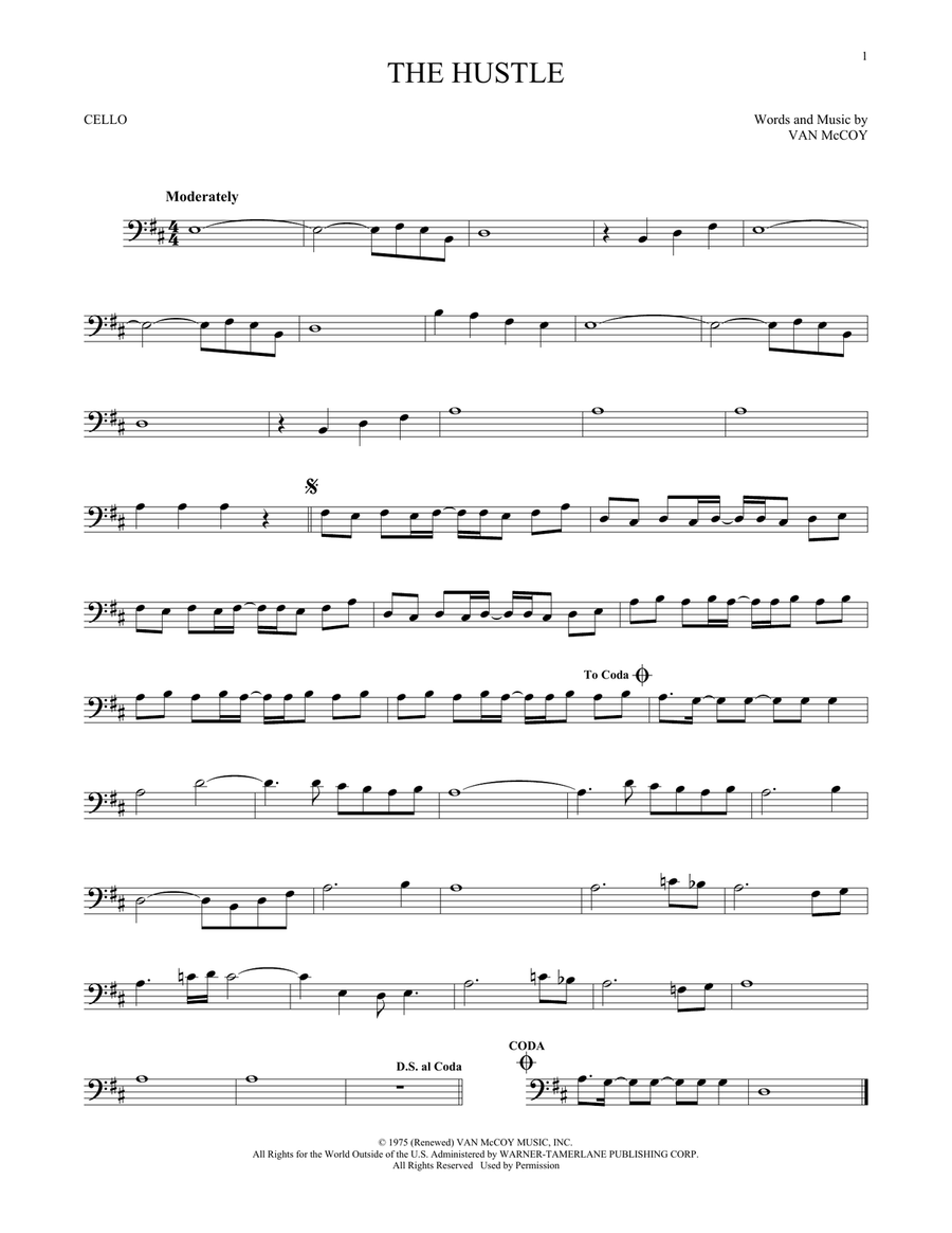 The Hustle The Hustle Cello Solo scores gallery preview page 1