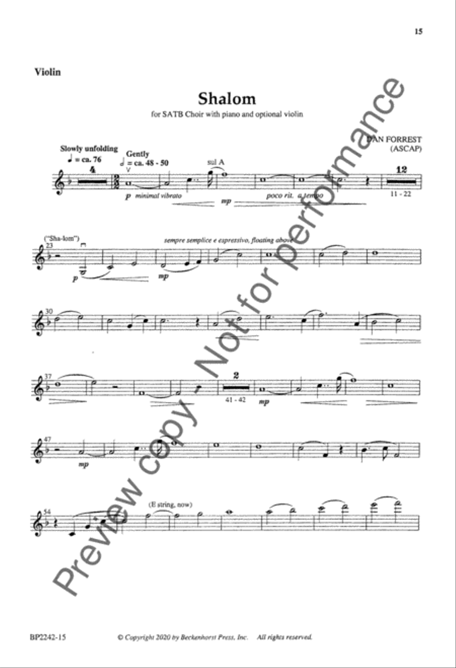 Shalom (SATB) 4-Part scores gallery preview page 16