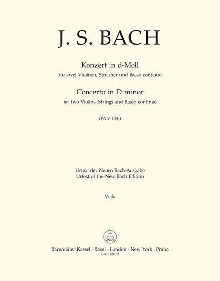 Konzert fur zwei Violinen, Streicher und Bc - Concerto for two Violins, Strings and Basso continuo
