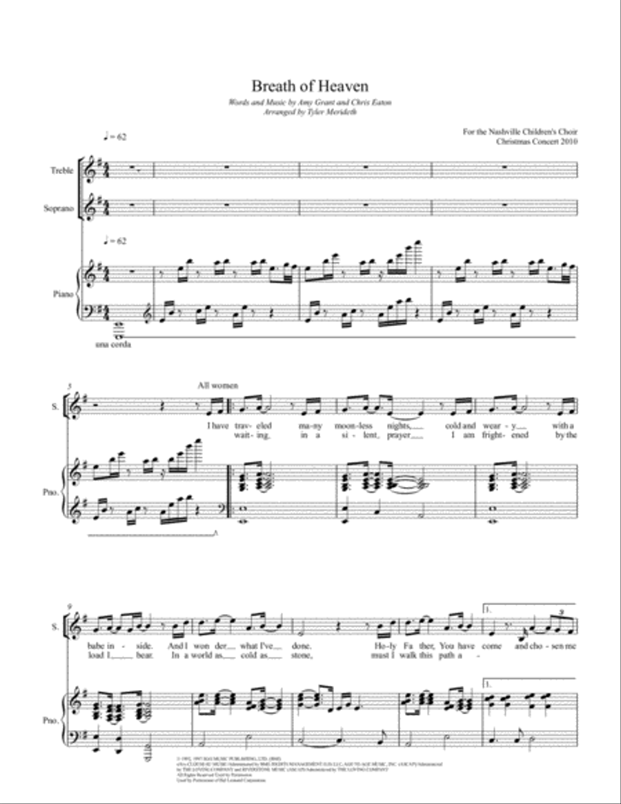 Breath Of Heaven (Mary's Song) 3-Part scores gallery preview page 2