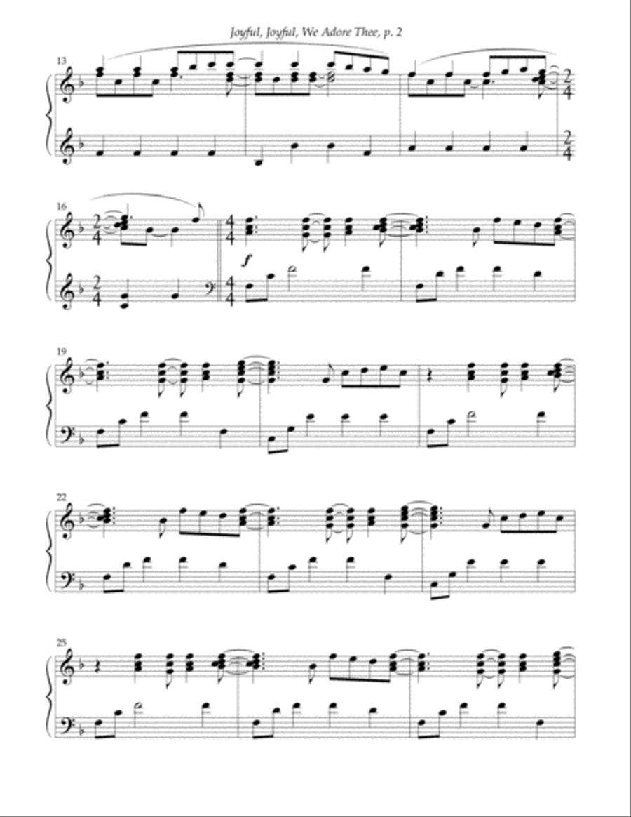 Joyful, Joyful We Adore Thee Piano Solo scores gallery preview page 3