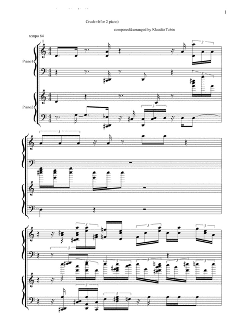 Crush+4(for 2 piano) Piano Method scores gallery preview page 2