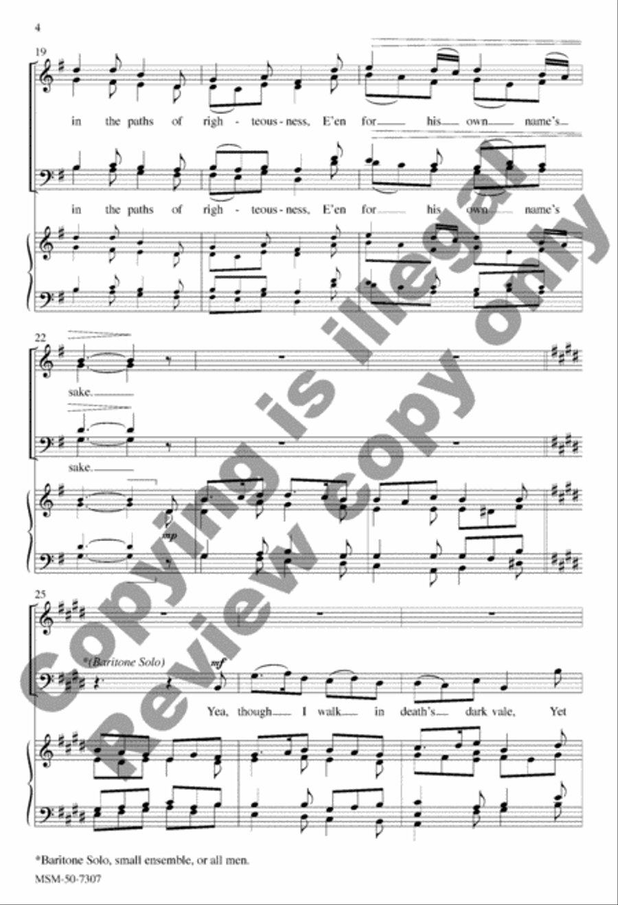 The Lord's My Shepherd, I'll Not Want 4-Part scores gallery preview page 4