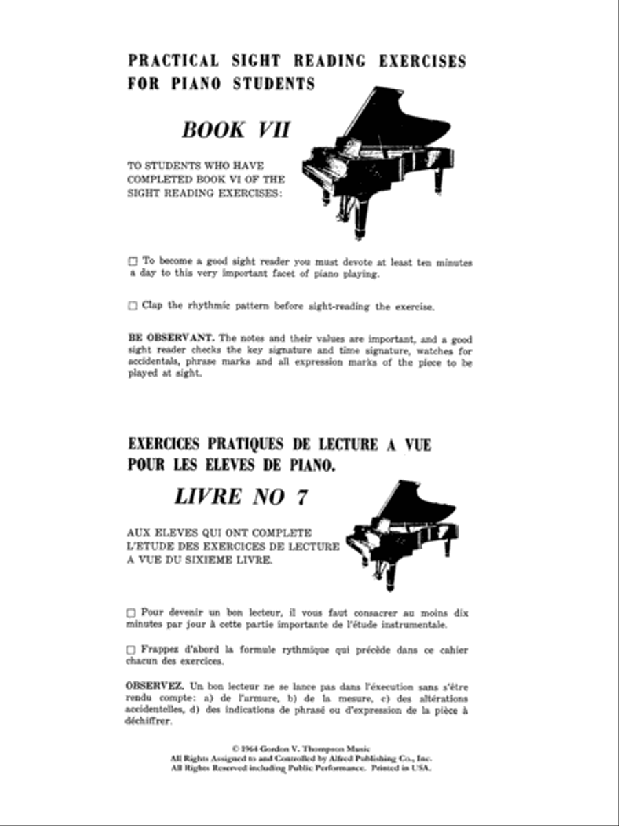 Practical Sight Reading Exercises for Piano Students, Books 7, 8, 9 Piano Method scores gallery preview page 2