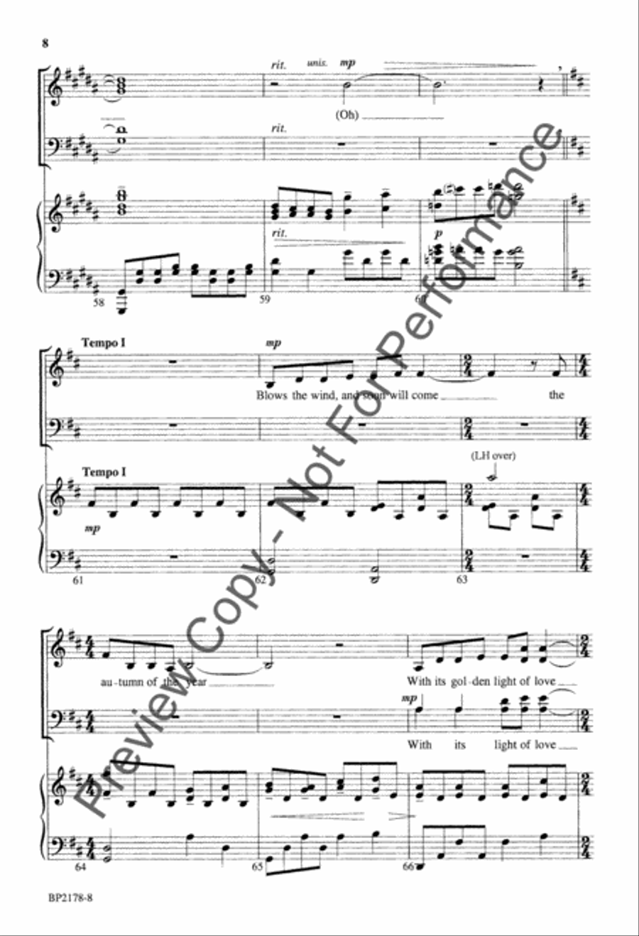 Song of the Wanderer Song of the Wanderer 4-Part scores gallery preview page 9