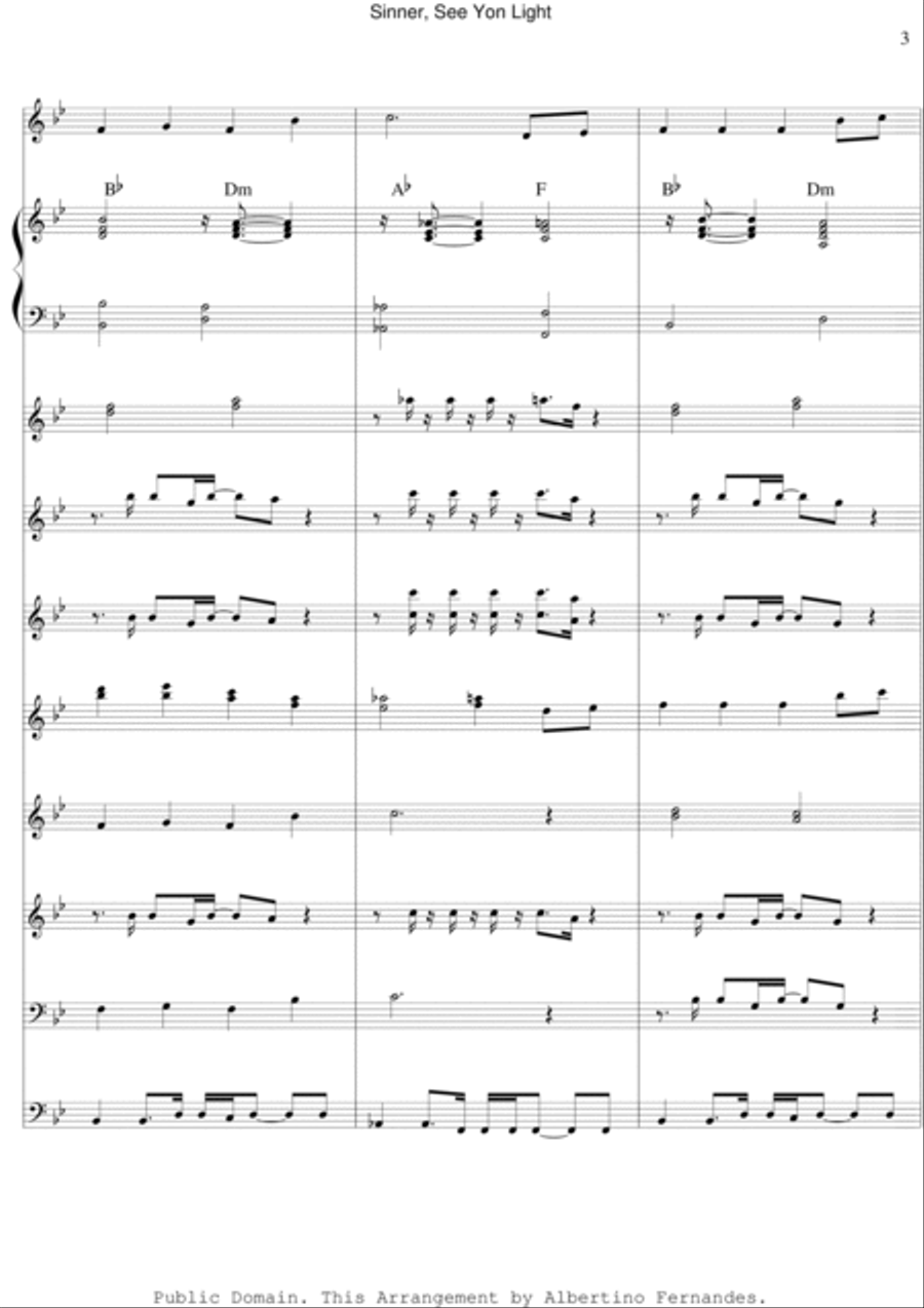 Sinner, See Yon Light - Score Only Concert Band scores gallery preview page 3