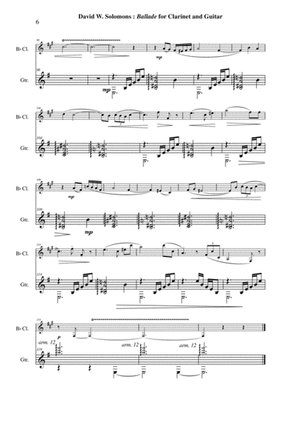 David W. Solomons: Ballade for Bb clarinet and guitar