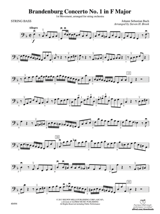 Book cover for Brandenburg Concerto No. 1 in F Major: String Bass